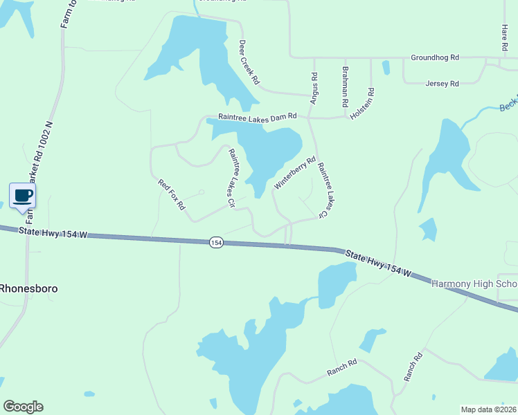 map of restaurants, bars, coffee shops, grocery stores, and more near 10368 Texas 154 in Big Sandy