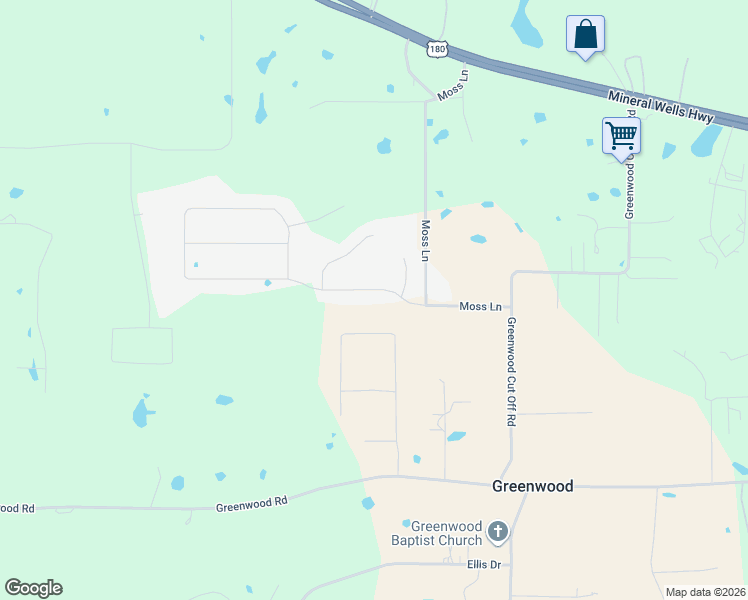 map of restaurants, bars, coffee shops, grocery stores, and more near 113 Overton Ridge Circle in Weatherford