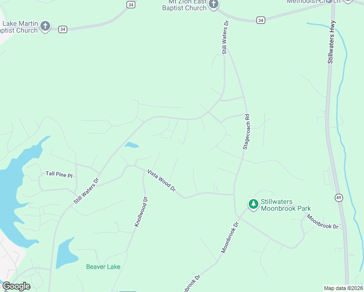 map of restaurants, bars, coffee shops, grocery stores, and more near Fawn Lane in Dadeville