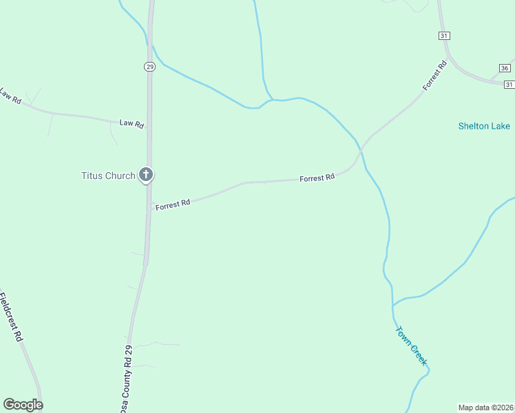 map of restaurants, bars, coffee shops, grocery stores, and more near 58 Coosa County Road 60 in Titus