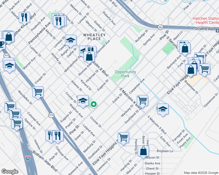 map of restaurants, bars, coffee shops, grocery stores, and more near 3948 Myrtle Street in Dallas