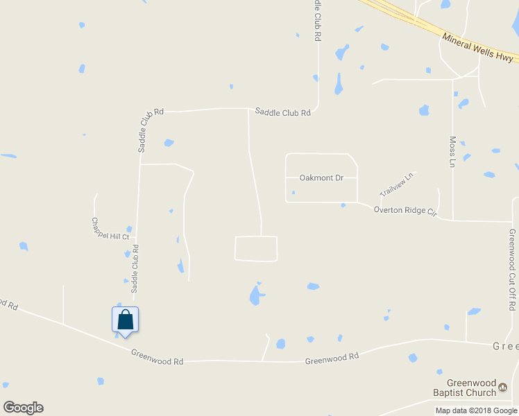 map of restaurants, bars, coffee shops, grocery stores, and more near 134 Forest Creek Circle in Weatherford