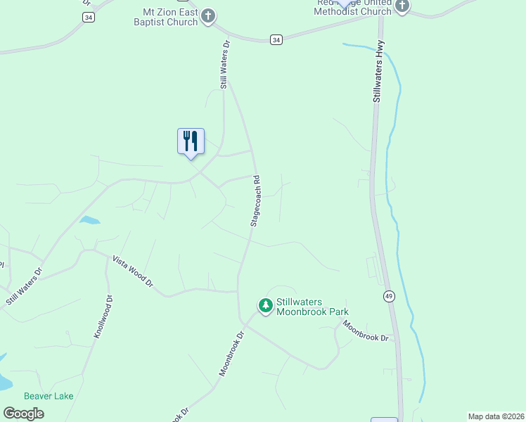 map of restaurants, bars, coffee shops, grocery stores, and more near 543 Stage Coach Road in Dadeville