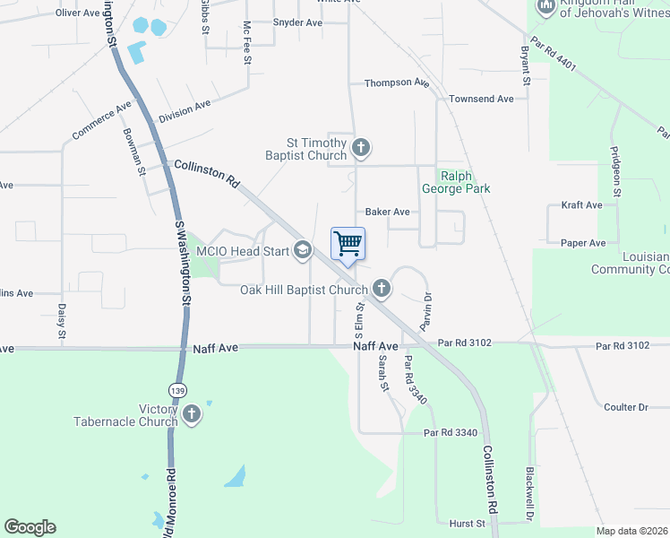 map of restaurants, bars, coffee shops, grocery stores, and more near 729 Louisiana 593 in Bastrop