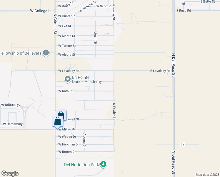 map of restaurants, bars, coffee shops, grocery stores, and more near 100 West Kara Street in Hobbs