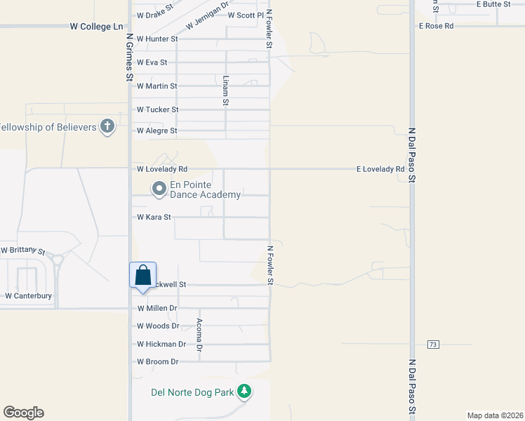map of restaurants, bars, coffee shops, grocery stores, and more near 100 West Kara Street in Hobbs