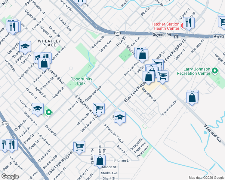 map of restaurants, bars, coffee shops, grocery stores, and more near 3021 Marburg Street in Dallas