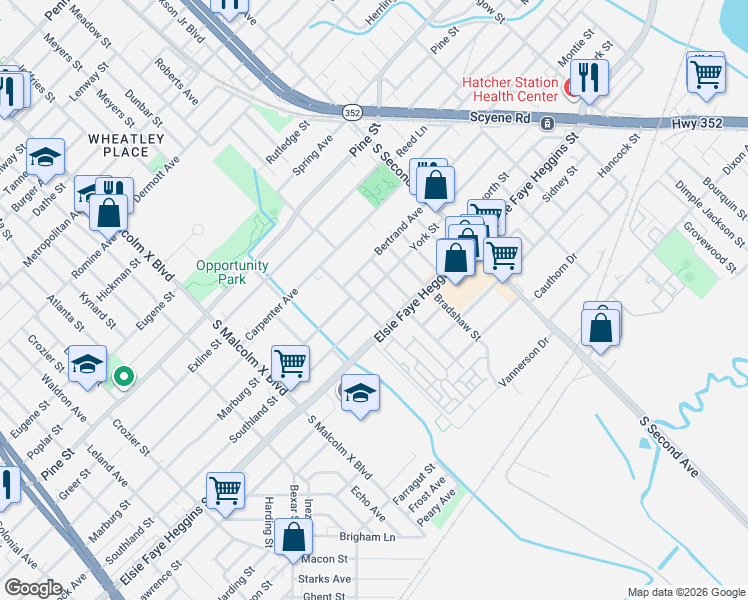 map of restaurants, bars, coffee shops, grocery stores, and more near 4607 Electra Street in Dallas