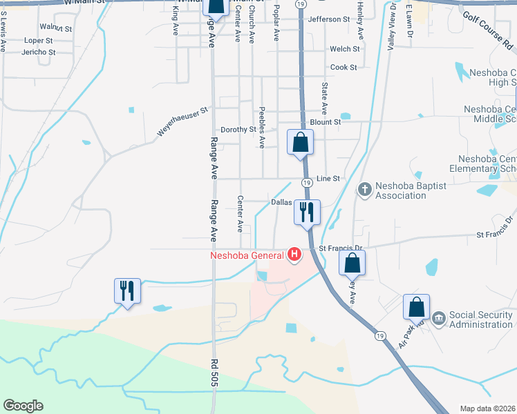 map of restaurants, bars, coffee shops, grocery stores, and more near 500-522 Dallas Street in Philadelphia