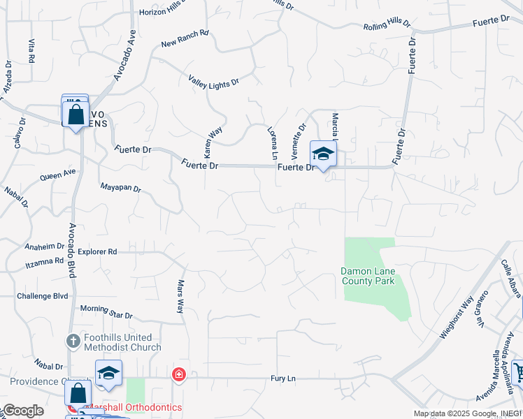 map of restaurants, bars, coffee shops, grocery stores, and more near 11441 Fuerte Farms Road in El Cajon