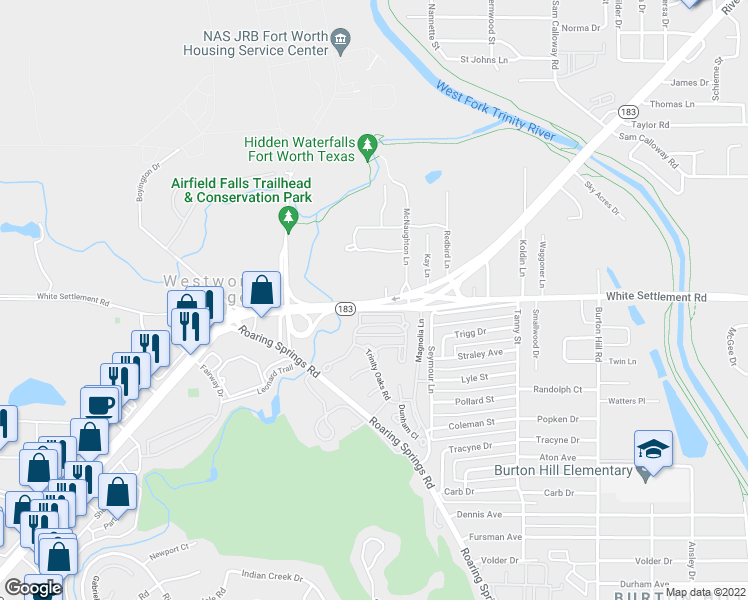map of restaurants, bars, coffee shops, grocery stores, and more near 6120 Westworth Boulevard in Westworth Village