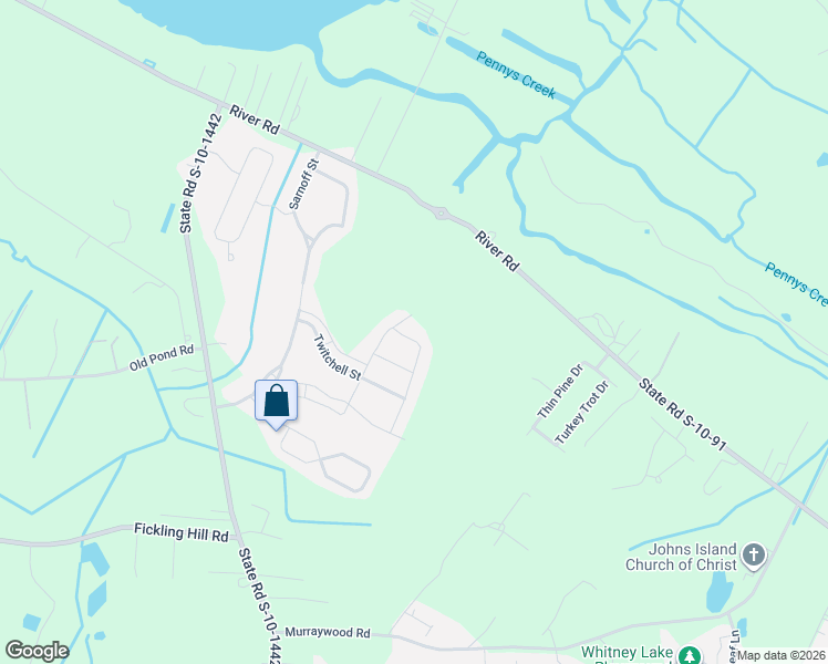 map of restaurants, bars, coffee shops, grocery stores, and more near 2860 Ortega Drive in Johns Island
