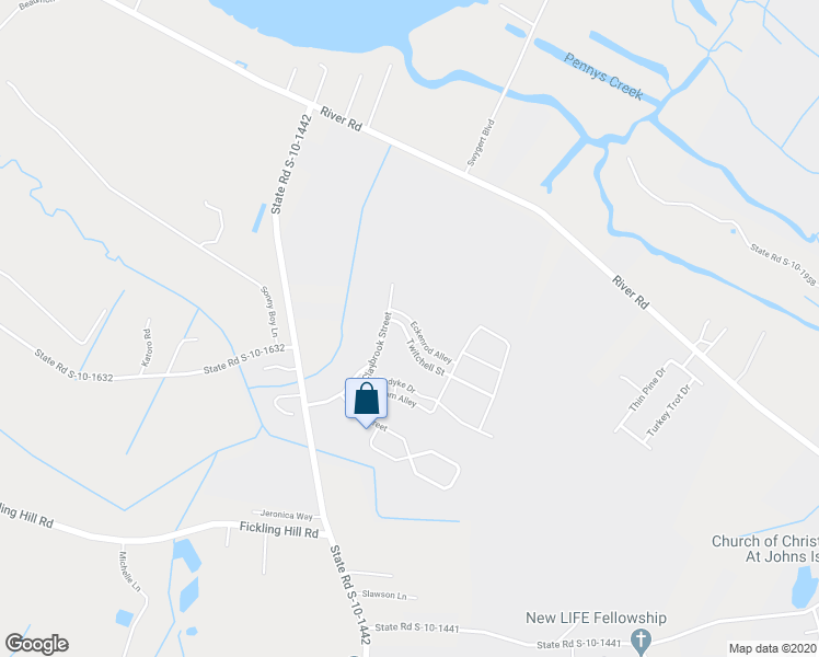 map of restaurants, bars, coffee shops, grocery stores, and more near 1144 Twitchell Street in Johns Island