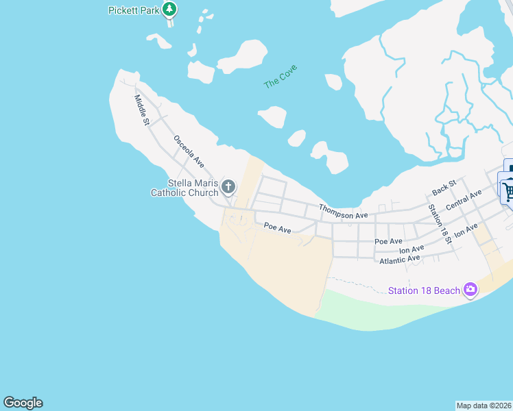 map of restaurants, bars, coffee shops, grocery stores, and more near 1220 Middle Street in Sullivan's Island
