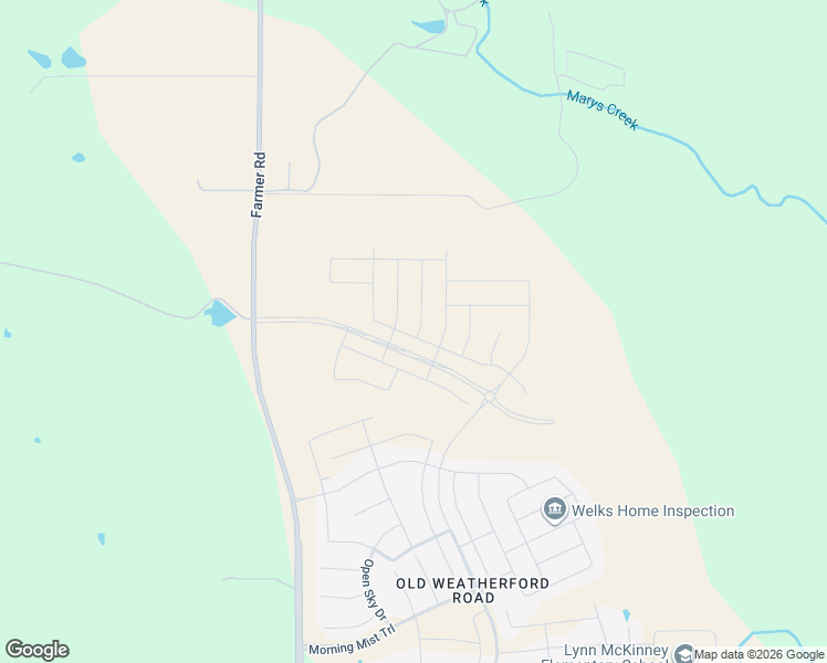 map of restaurants, bars, coffee shops, grocery stores, and more near Soaring Hawk Drive in Parker County