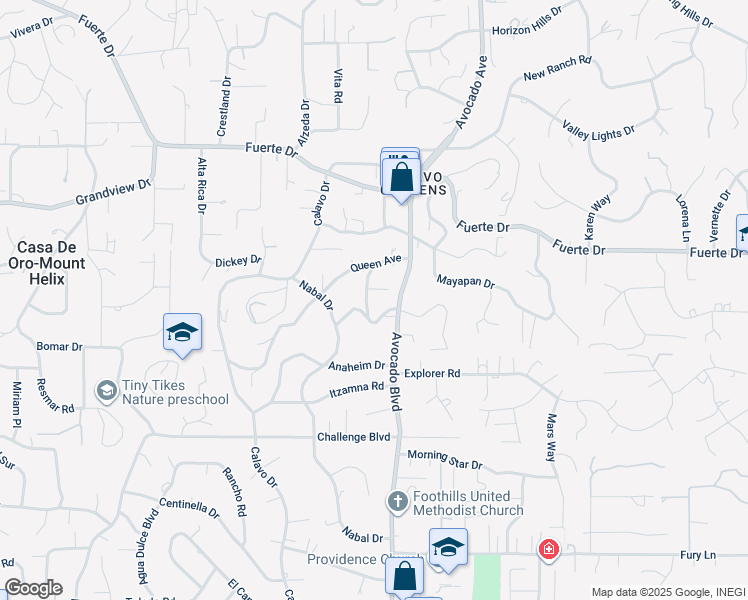 map of restaurants, bars, coffee shops, grocery stores, and more near 4511 Taft Avenue in La Mesa