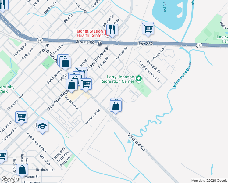 map of restaurants, bars, coffee shops, grocery stores, and more near 3606 Reese Drive in Dallas