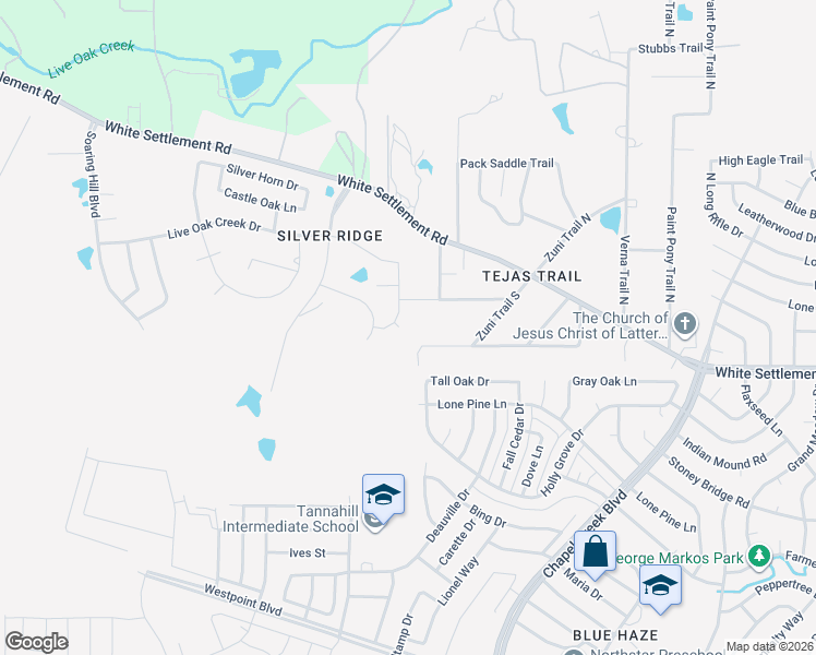 map of restaurants, bars, coffee shops, grocery stores, and more near 351 Balcones Drive in Fort Worth