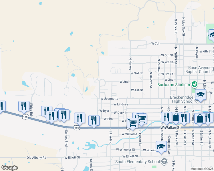 map of restaurants, bars, coffee shops, grocery stores, and more near 503 Ridgeway Circle in Breckenridge