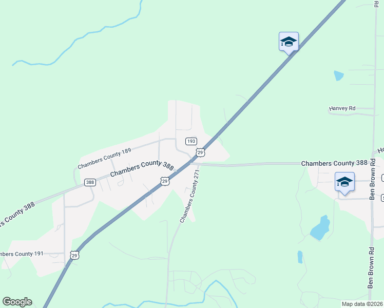 map of restaurants, bars, coffee shops, grocery stores, and more near 2225 U.S. 29 in Valley