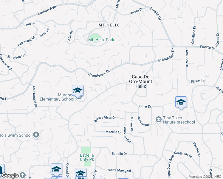 map of restaurants, bars, coffee shops, grocery stores, and more near 4525-27 Conrad Drive in La Mesa