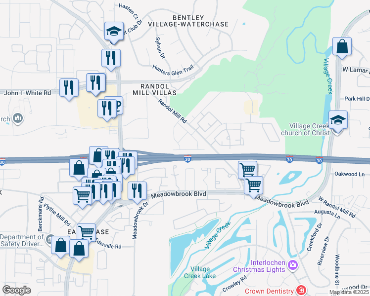 map of restaurants, bars, coffee shops, grocery stores, and more near 1304 Alexis Avenue in Fort Worth