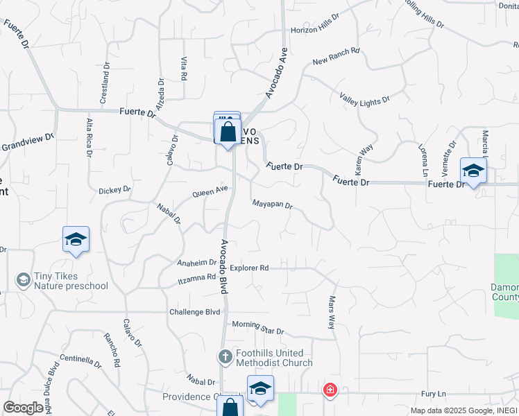 map of restaurants, bars, coffee shops, grocery stores, and more near 4546 Mayapan Drive in La Mesa