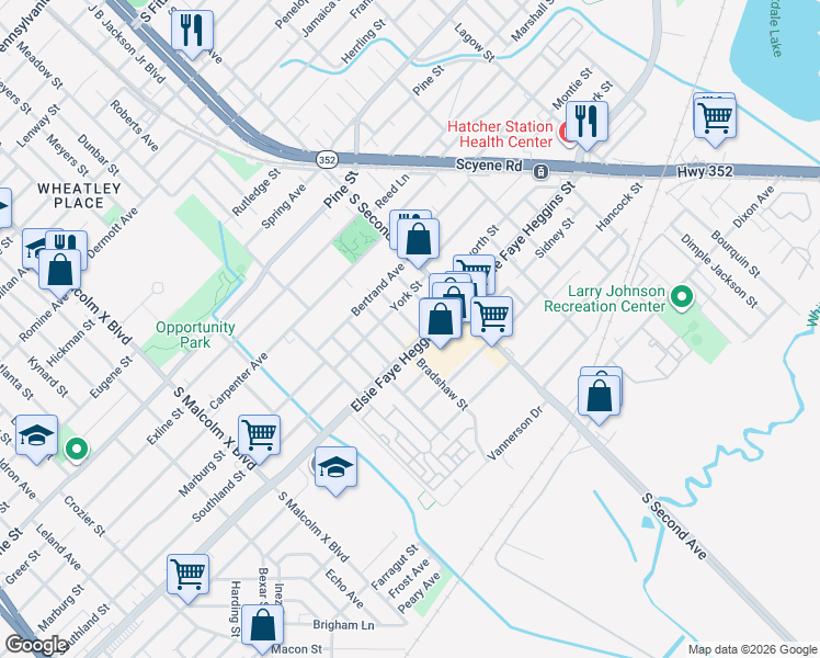 map of restaurants, bars, coffee shops, grocery stores, and more near in Dallas