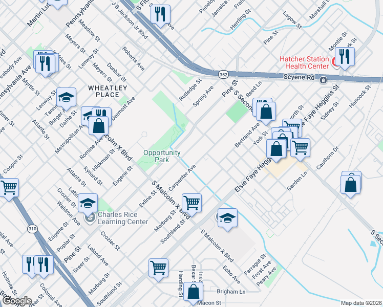 map of restaurants, bars, coffee shops, grocery stores, and more near 3030 Reed Lane in Dallas
