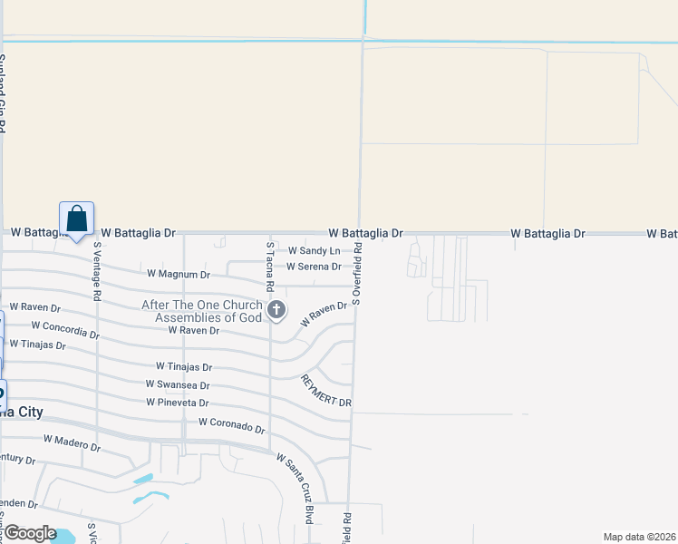 map of restaurants, bars, coffee shops, grocery stores, and more near 8161 West Serena Drive in Arizona City