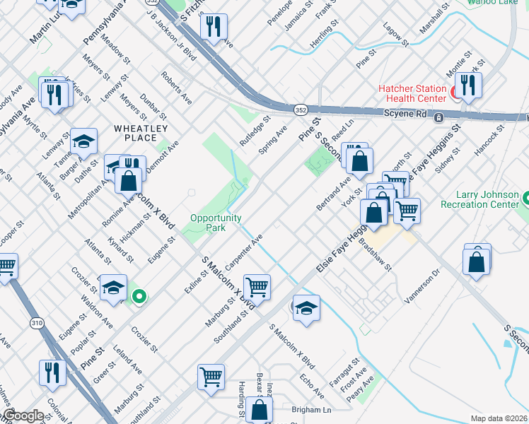 map of restaurants, bars, coffee shops, grocery stores, and more near 3030 Reed Lane in Dallas