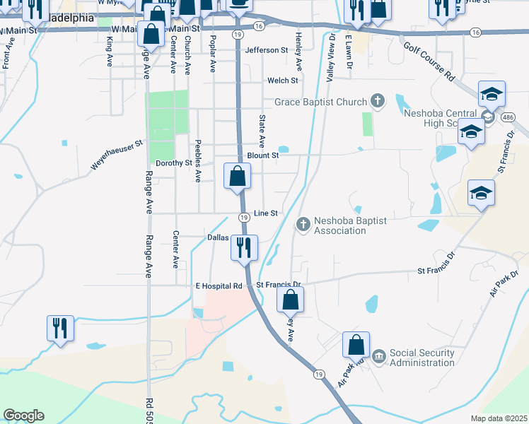 map of restaurants, bars, coffee shops, grocery stores, and more near 583-597 Line Street in Philadelphia