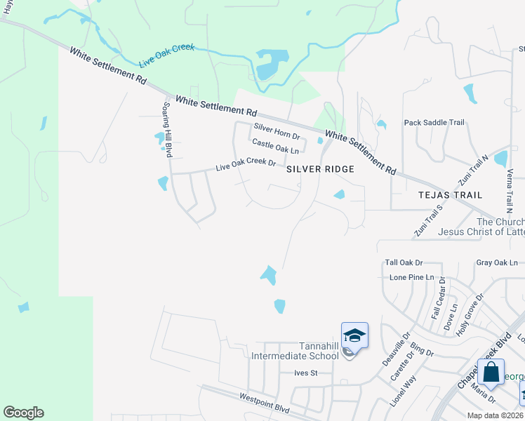 map of restaurants, bars, coffee shops, grocery stores, and more near 349 Coach House Circle in Fort Worth