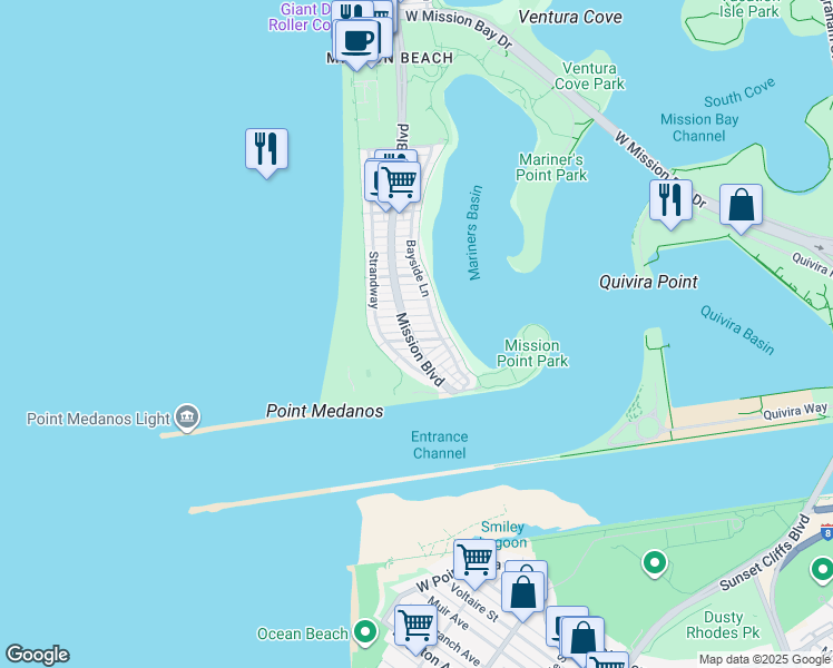 map of restaurants, bars, coffee shops, grocery stores, and more near 802 San Luis Rey Place in San Diego