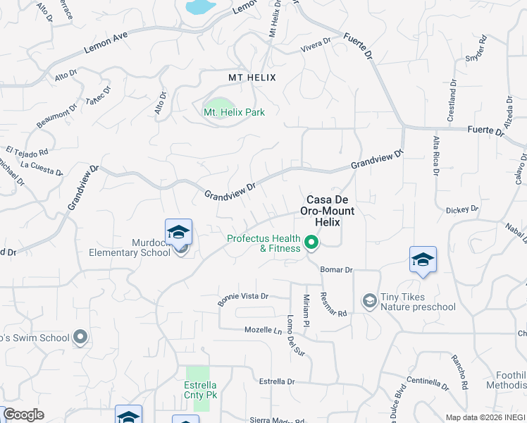map of restaurants, bars, coffee shops, grocery stores, and more near 4546 Conrad Drive in La Mesa