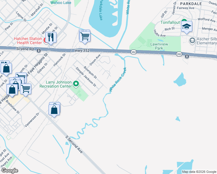 map of restaurants, bars, coffee shops, grocery stores, and more near 5424 Bourquin Street in Dallas