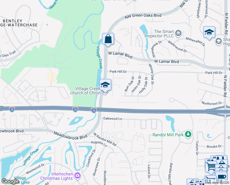 map of restaurants, bars, coffee shops, grocery stores, and more near 1723 Wilma Lane in Arlington