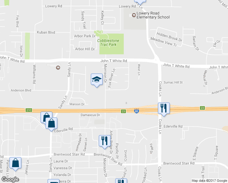 map of restaurants, bars, coffee shops, grocery stores, and more near 7620 Blue Carriage Lane in Fort Worth