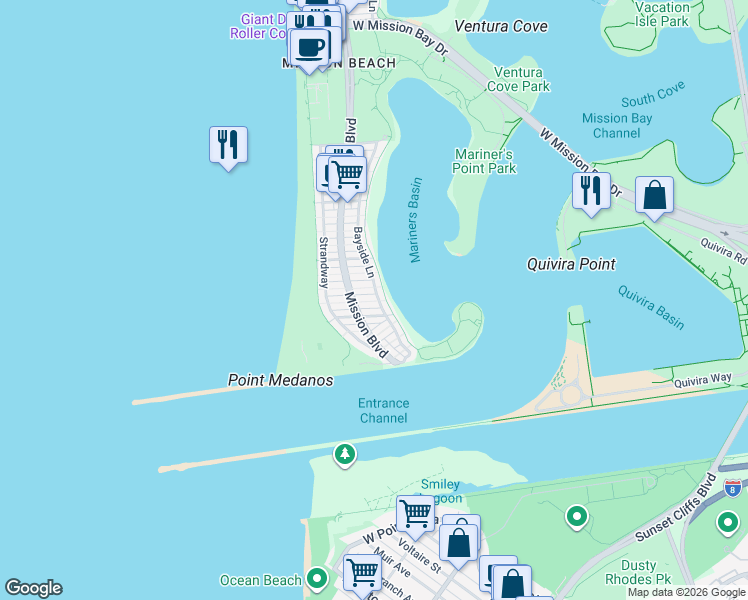 map of restaurants, bars, coffee shops, grocery stores, and more near 802 San Luis Rey Place in San Diego