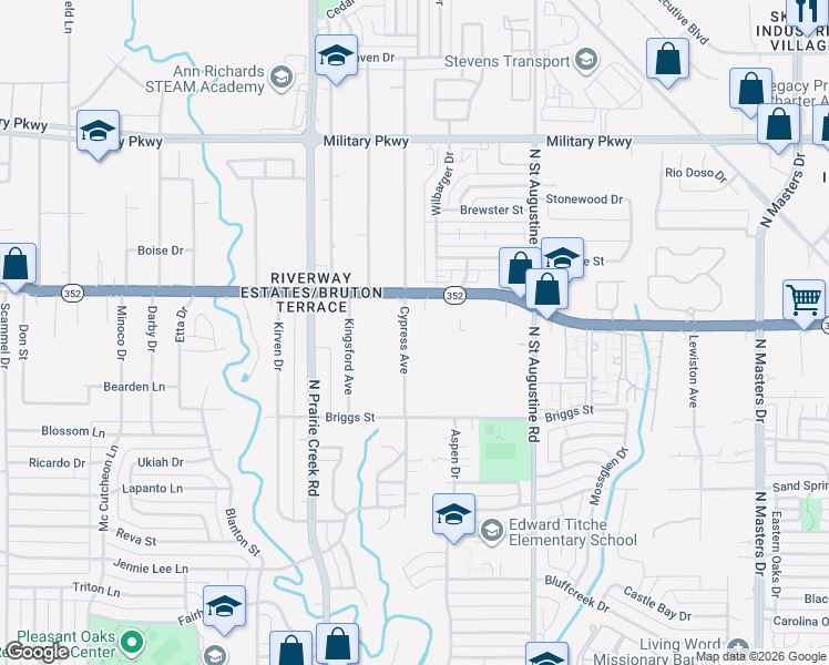 map of restaurants, bars, coffee shops, grocery stores, and more near 2858 Cypress Avenue in Dallas