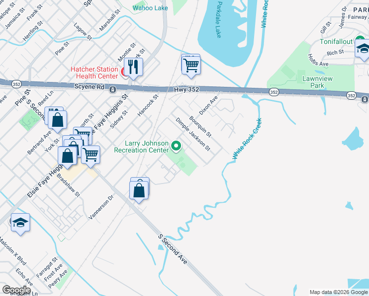 map of restaurants, bars, coffee shops, grocery stores, and more near 3700 Dixon Avenue in Dallas
