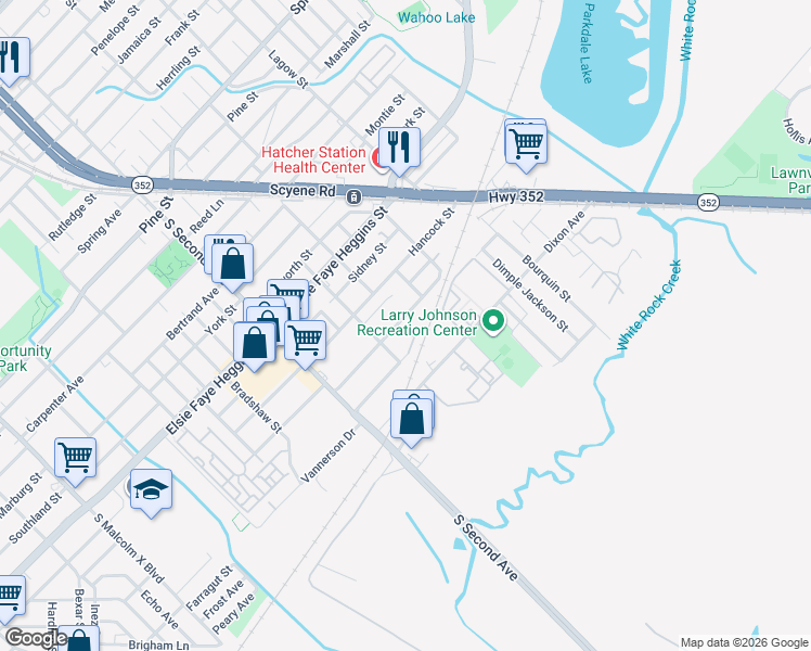 map of restaurants, bars, coffee shops, grocery stores, and more near 3702 Cauthorn Drive in Dallas