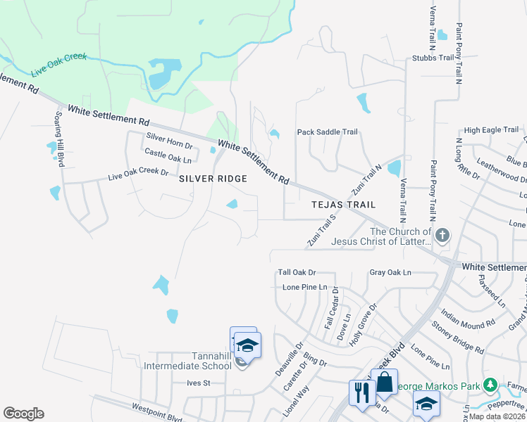 map of restaurants, bars, coffee shops, grocery stores, and more near 304 Balcones Drive in Fort Worth