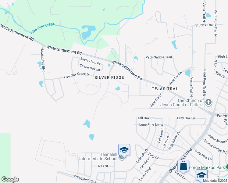 map of restaurants, bars, coffee shops, grocery stores, and more near 10805 Broken Arrow Trail in Fort Worth
