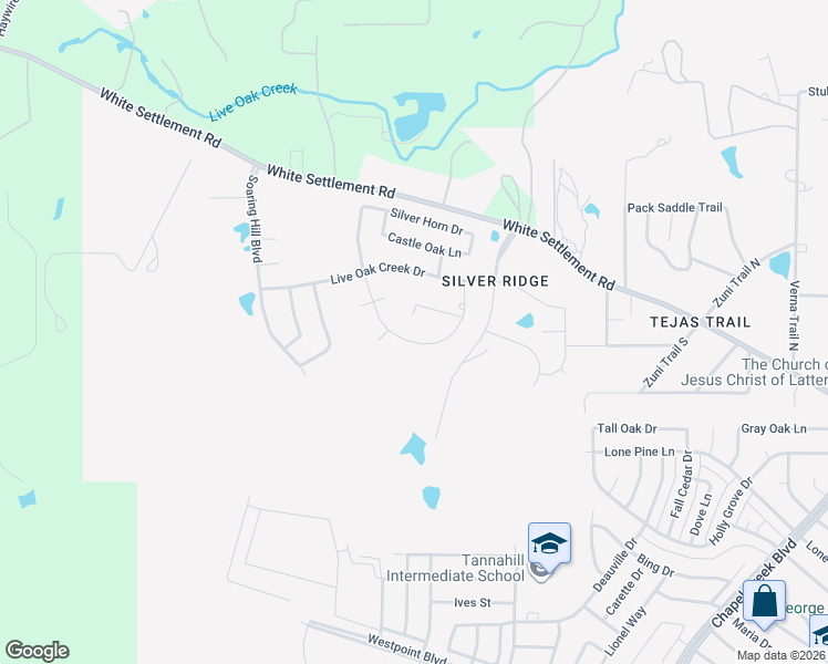 map of restaurants, bars, coffee shops, grocery stores, and more near 349 Coach House Circle in Fort Worth