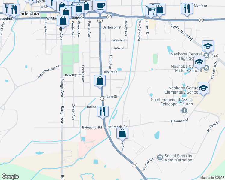 map of restaurants, bars, coffee shops, grocery stores, and more near 560 State Avenue in Philadelphia