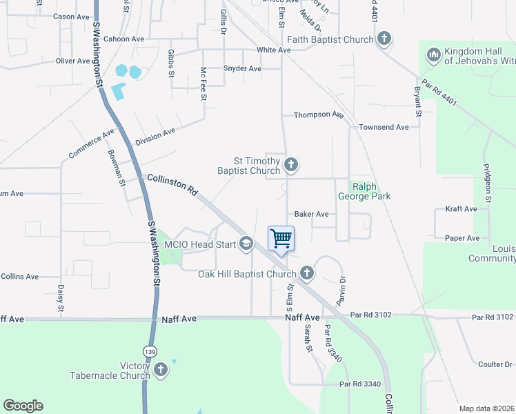 map of restaurants, bars, coffee shops, grocery stores, and more near 1800 Hampton Street in Bastrop