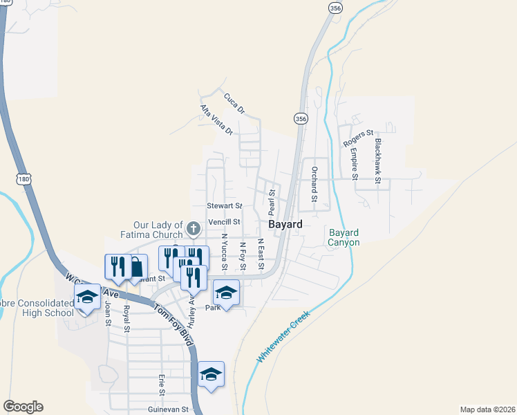 map of restaurants, bars, coffee shops, grocery stores, and more near 321-399 Diamond Street in Bayard