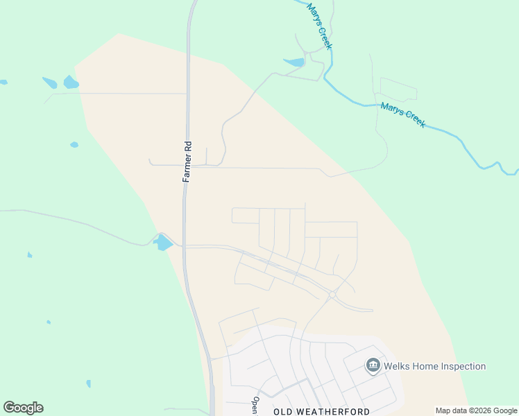 map of restaurants, bars, coffee shops, grocery stores, and more near Bushman Drive in Parker County