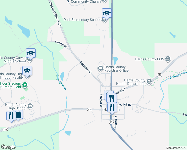 map of restaurants, bars, coffee shops, grocery stores, and more near 149 Mobley Road in Hamilton